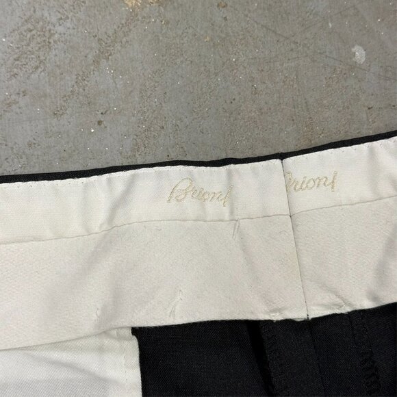 Brioni Dress Pants 110s Wool Trousers Made in Italy Grey Sharkskin W 36 - Picture 4 of 10